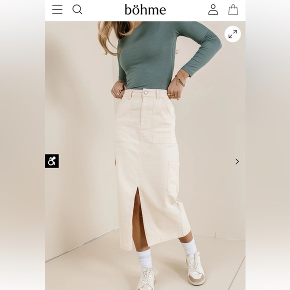 bohme Khloe Cargo Denim long Skirt - Picture 9 of 11